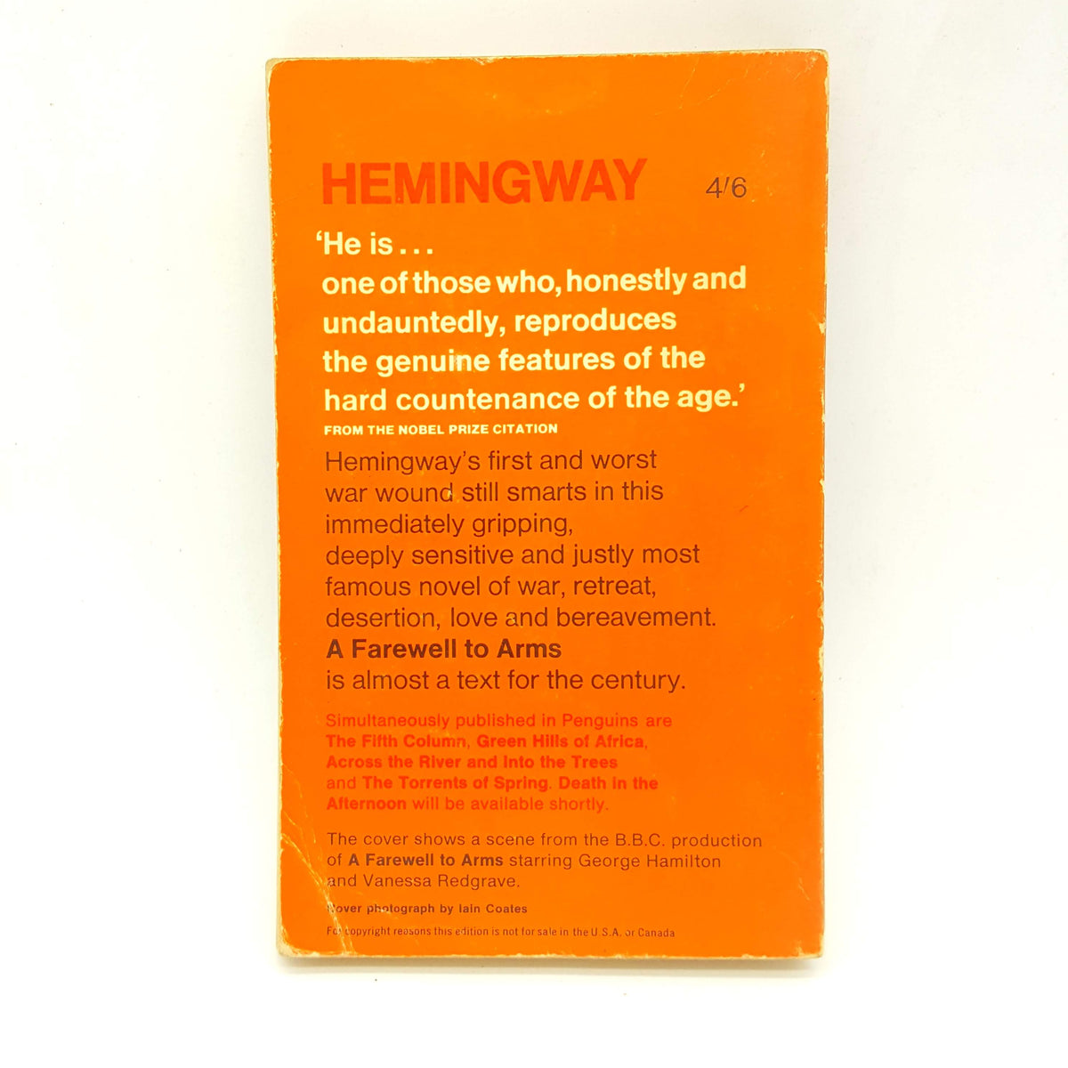 Ernest Hemingway’s A Farewell to Arms 1966