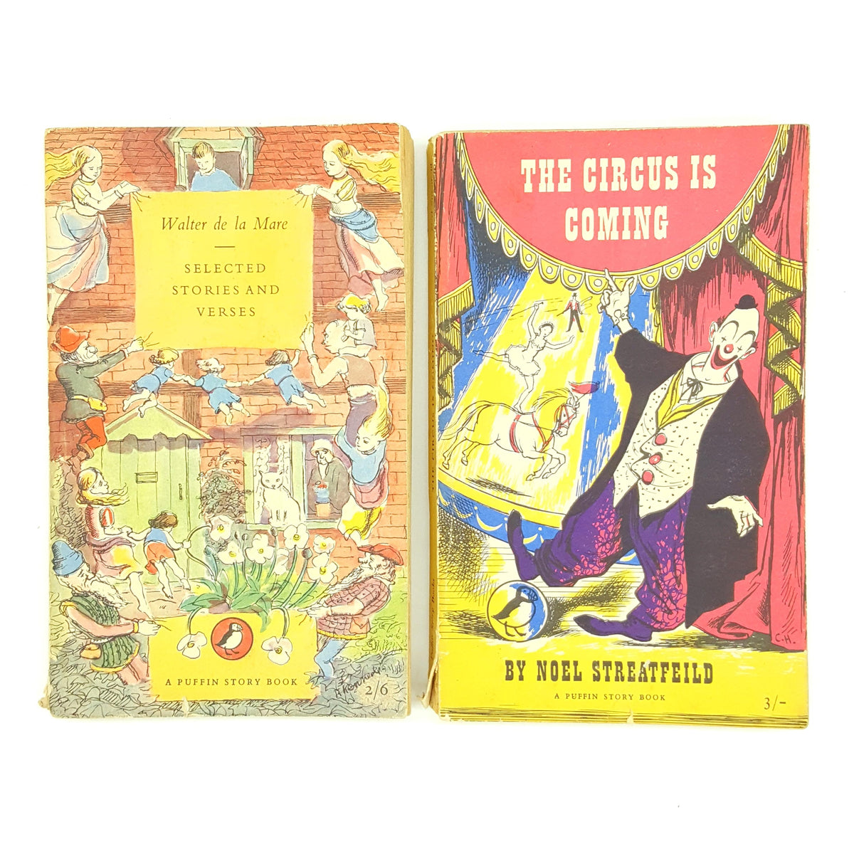 Two Children’s Vintage Puffins - The Circus is Coming, Selected Stories and Verses 1952