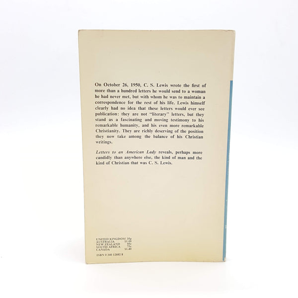 C.S. Lewis’ Letters to an American Lady 1971 – Hodder and Stoughton ...