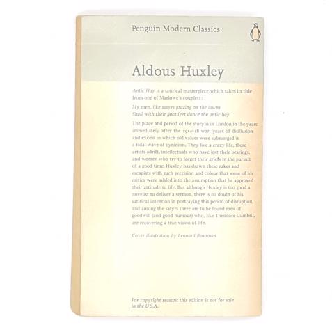 Aldous Huxley’s Antic Hay 1965