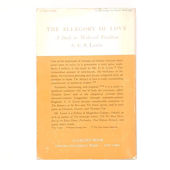 C.S.Lewis’s The Allegory of Love 1961