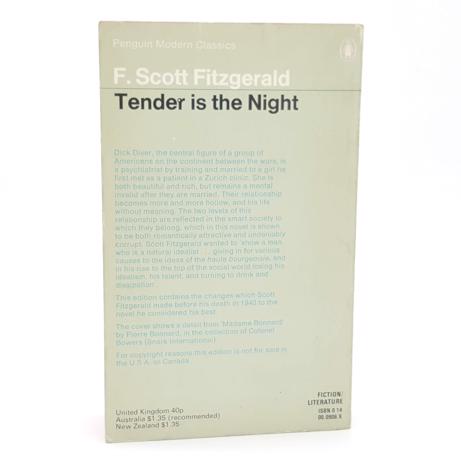 F. Scott Fitzgerald’s Tender is the Night 1970 - 1972