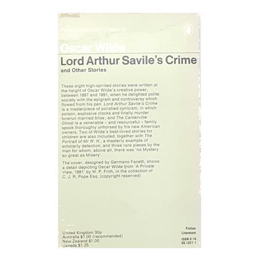 Oscar Wilde’s Lord Arthur Savile’s Crime 1973