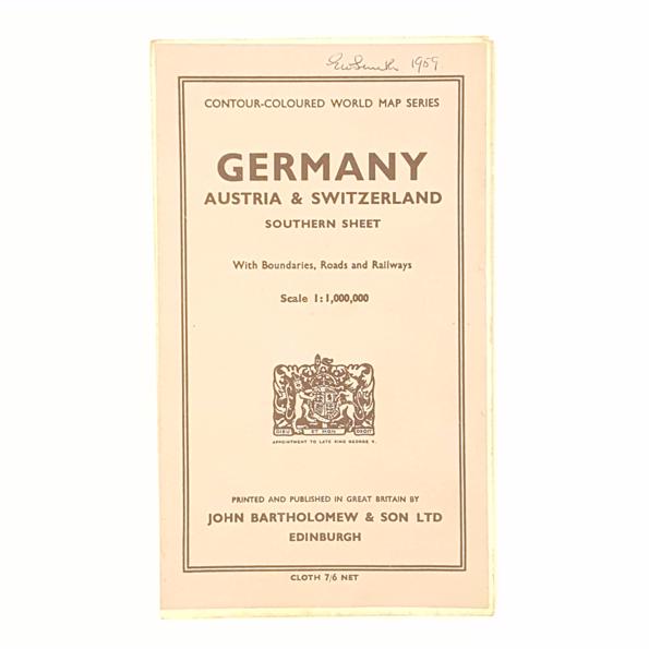 Maps: Germany, Austria &amp; Switzerland 1959 - Bartholomew
