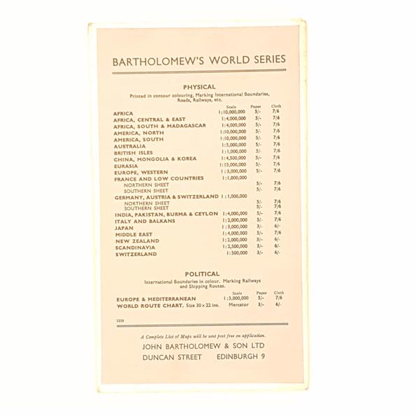 Maps: Germany, Austria &amp; Switzerland 1959 - Bartholomew