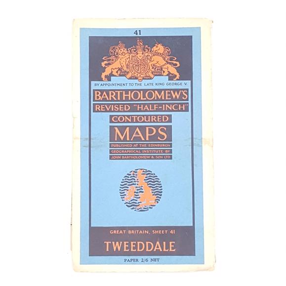 Tweeddale: Bartholomew's Revised Half In Contoured Map