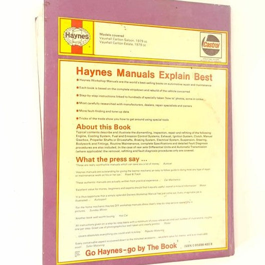 Haynes Manual 480 Vauxhall Carlton 1978 - 1980
