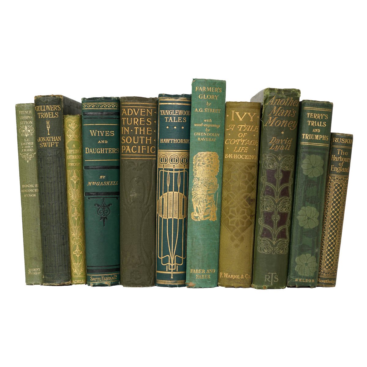 Books By The Foot: Green & Gold Collection