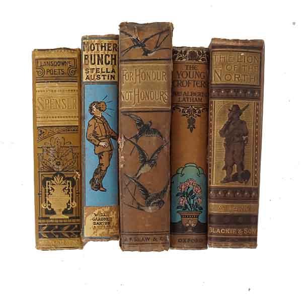 Books By The Foot: Highly Decorative Brown Collection