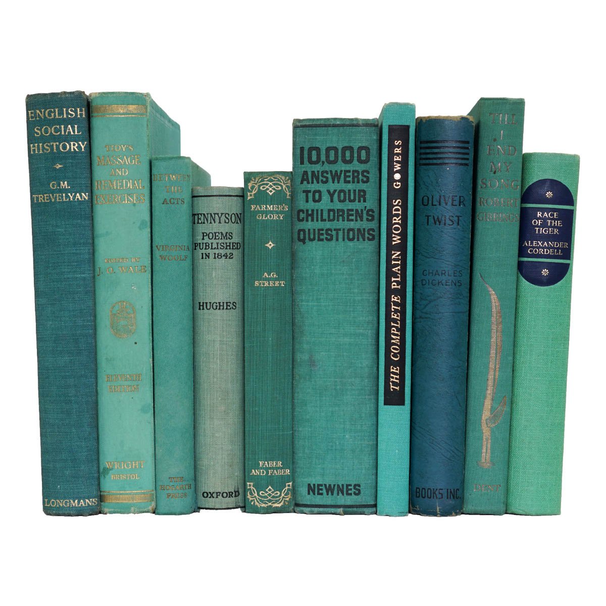Books By The Foot: Vintage Turquoise / Neo Mint Collection
