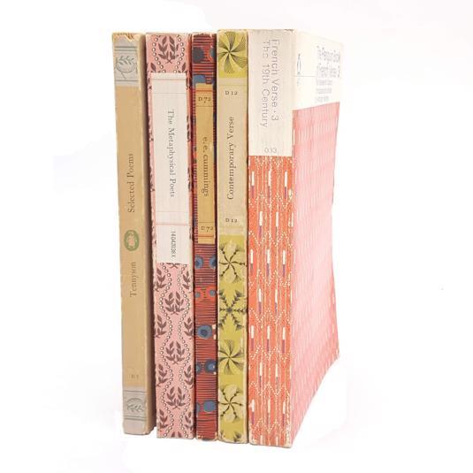 Mix of 5 Patterned Poetry Books - Penguin - Country House Library