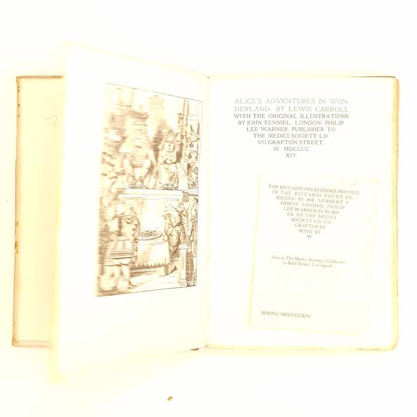Lewis Carroll's Alice's Adventures in Wonderland 1914 - Rare First Edition