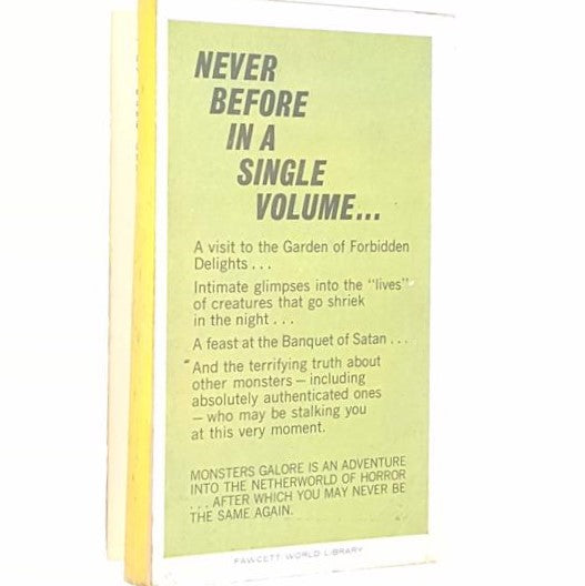 Monsters Galore by Bernhardt J. Hurwood 1965 - Fawcett