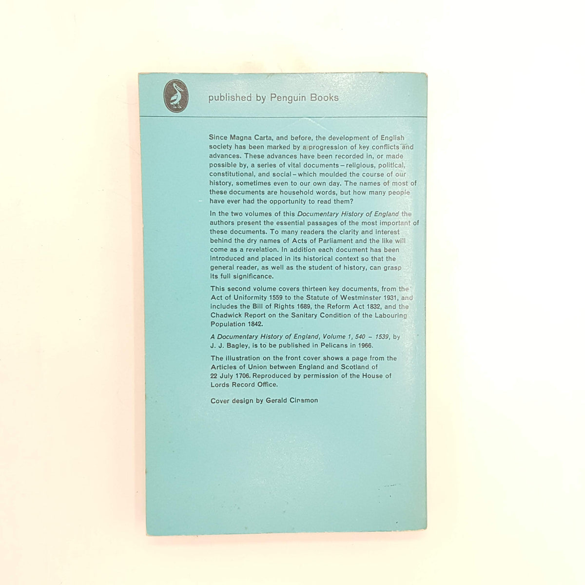 A Documentary History of England Vol. 2 (1559-1931) by E.N. Williams 1965 - Penguin First Edition