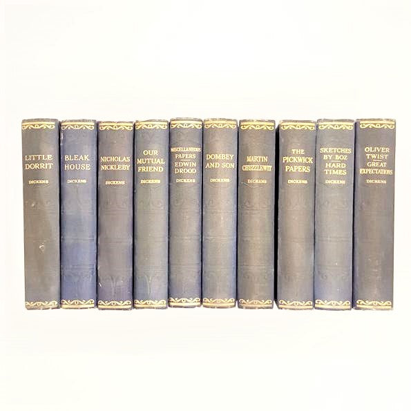 Charles Dickens Collection - 10 Vintage Books - Country House Library