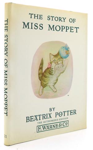 Beatrix Potter&#39;s Miss Moppet - White DJ, Beige Cover