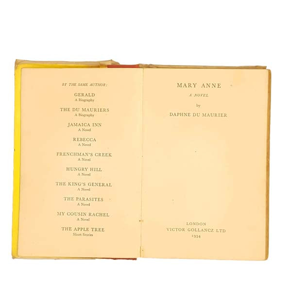 Daphne Du Maurier's Mary Anne 1954 - First Edition, First Printing