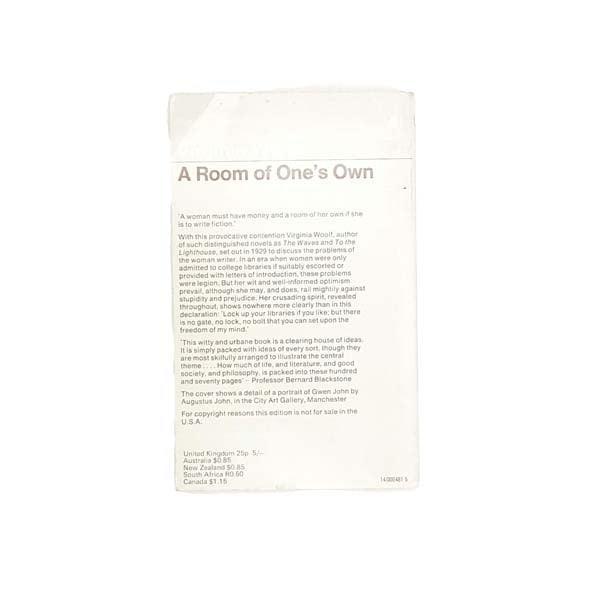 Virginia Woolf’s A Room of One’s Own 1970
