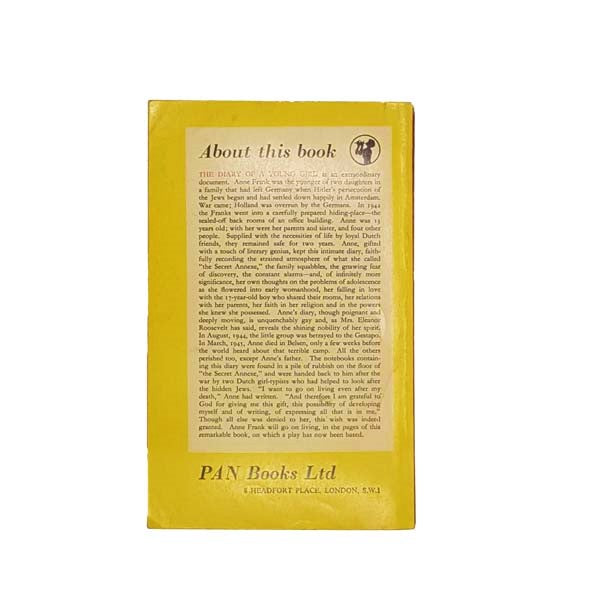 The Diary of A Young Girl Anne Frank 1956-65