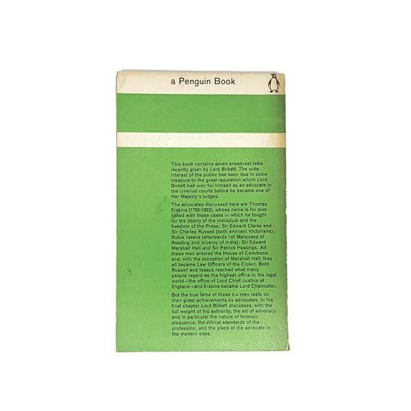 Six Great Advocates by Lord Birkett, penguin,1961