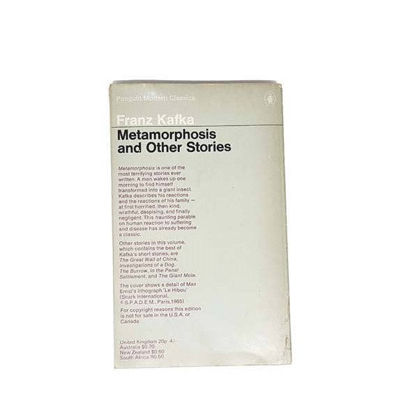 Metamorphosis and Other Stories by Franz Kafka, penguin,1968