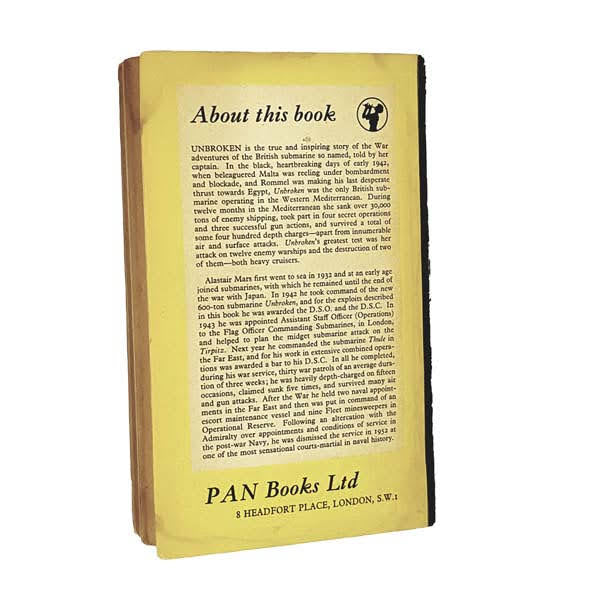 Unbroken by Alastair Mars, Pan-books, 1954