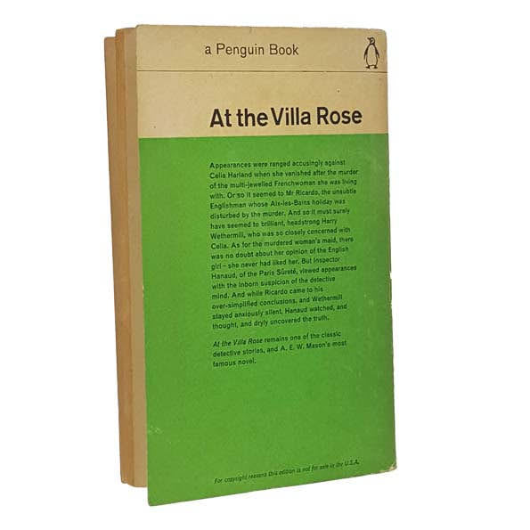 At the Villa Rose by A.E.W. Mason, penguin,1962