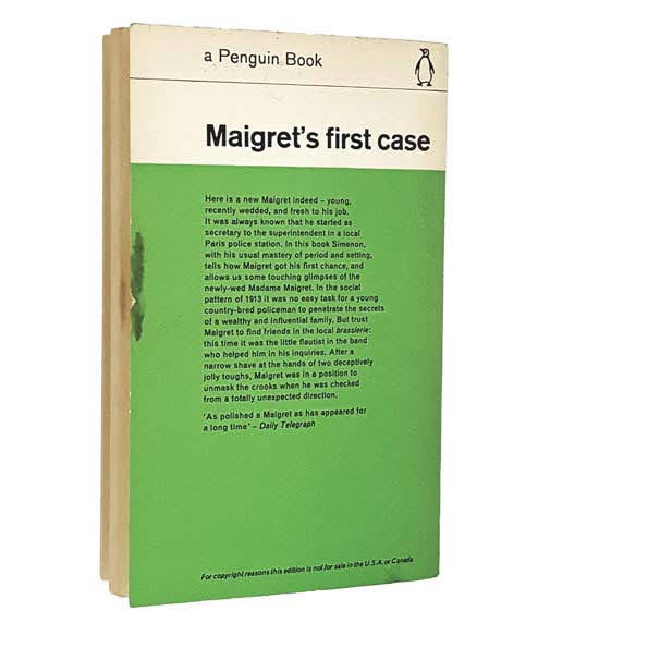 Maigret’s First Case by Simenon - Penguin, 1962