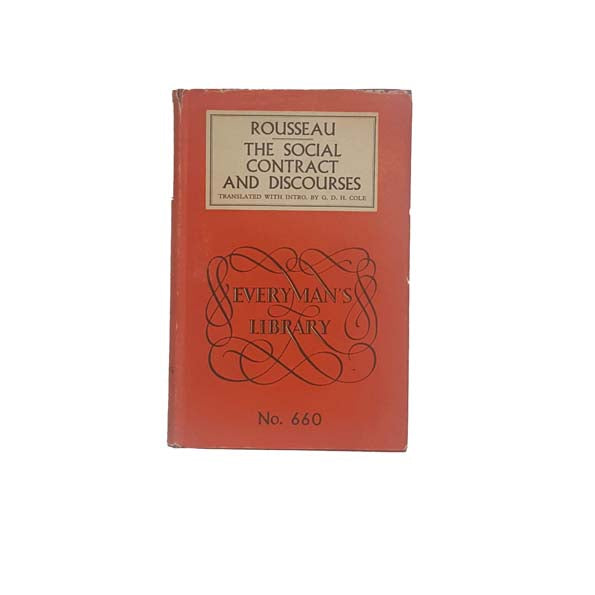 Jean-Jacques Rousseau's The Social Contract &amp; Discourses 1955