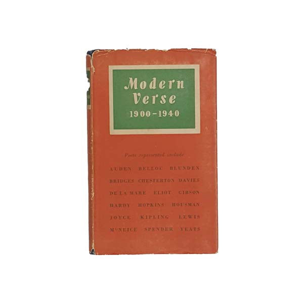 Modern Verse 1900-1940 by Phyllis M Jones 1942