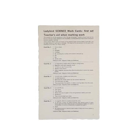 Ladybird Science Work Cards: First Set 48 Cards