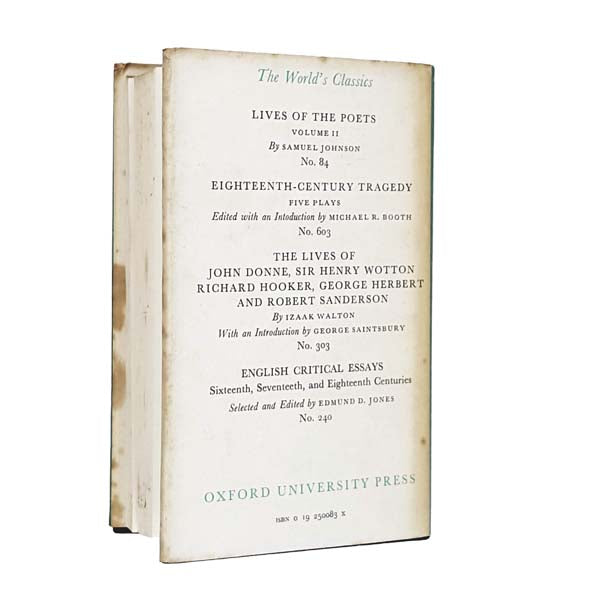 Lives of the Poets by Samuel Johnson 1979 - Oxford
