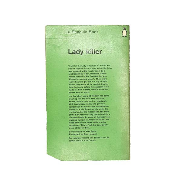 Lady Killer by Ed McBain 1964