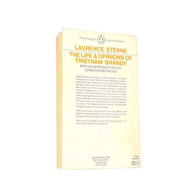 The Life &amp; Opinion Of Tristram Shandy by Laurence Sterne, penguin,1976