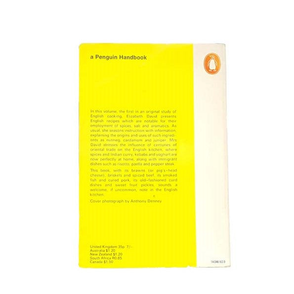 Spices,Salt and Aromatics in the English Kitchen by Elizabeth David,penguin,1971