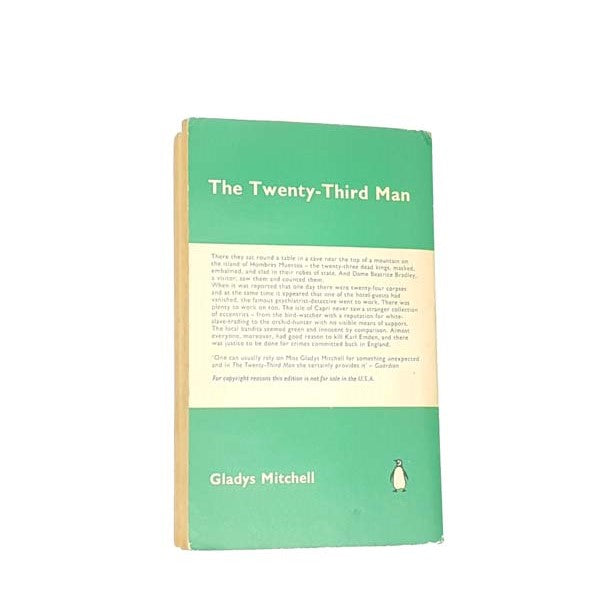 The twenty-Third Man by Gladys Mitchell, penguin,1961