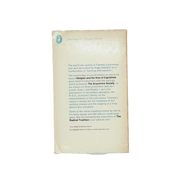 R.H. Tawney's The Radical Tradition - Pelican, 1966