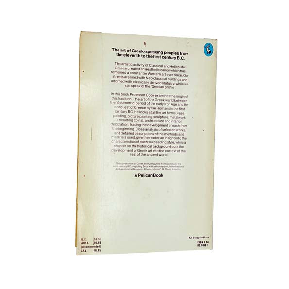 Greek Art by R.M. Cook - Pelican, 1981