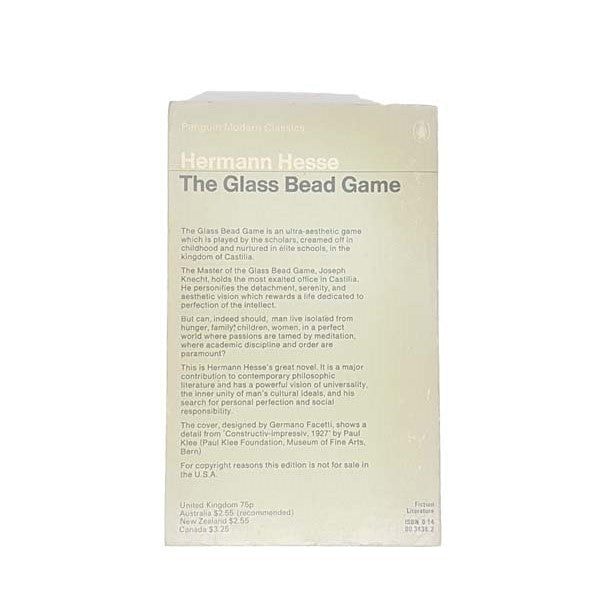 The Glass Bead Game by Hermann Hesse, penguin,1972