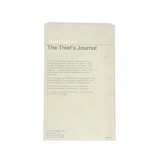 The Thief's Journal by Jean Genet , penguin,1967