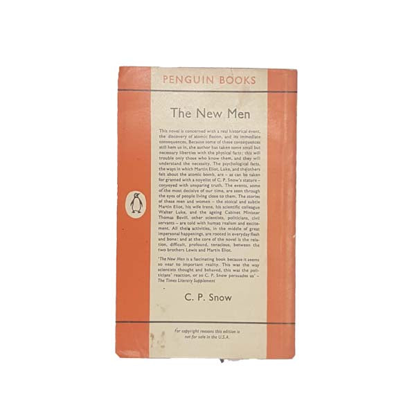 The New Men by C.P. Snow - Penguin, 1962