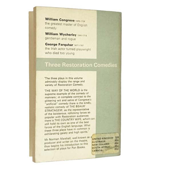 Three Restoration Comedies 1965 - Pan Books