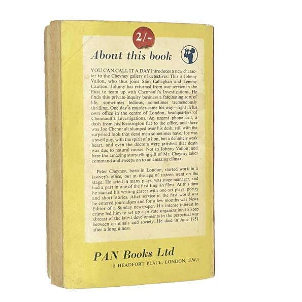 You Can Call it a Day by Peter Cheyney 1954 - Pan Books