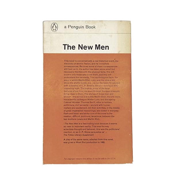 The New Men by C.P. Snow, penguin,1963