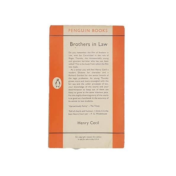 Brothers In Law by Henry Cecil - Penguin, 1962