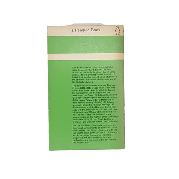 Six Great Advocates by Lord Birkett - Penguin, 1961 - First Edition
