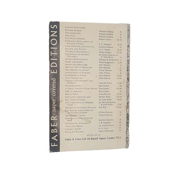 Free Fall by William Golding - Faber, 1961