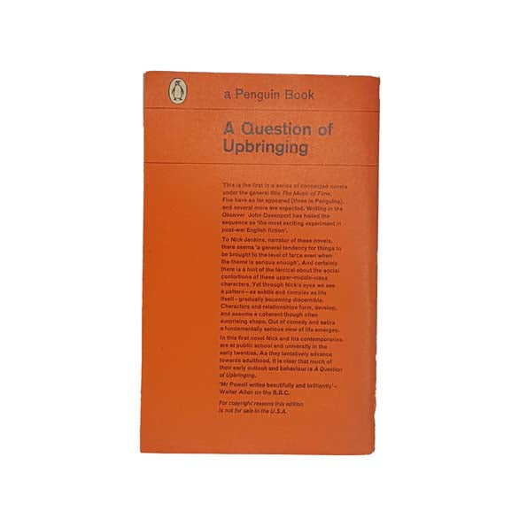 A Question of Upbringing by Anthony Powell- Penguin, 1962