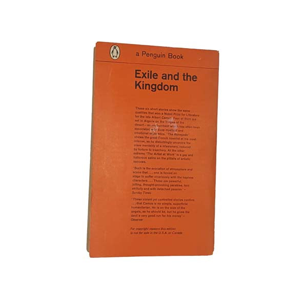 Exile and the Kingdom by Albert Camus - Penguin, 1962