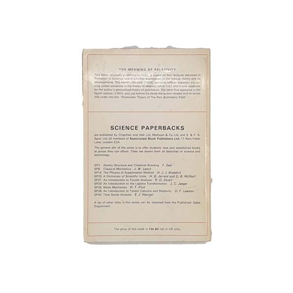 Albert Einstein&#39;s The Meaning of Relativity - Methuen, 1967